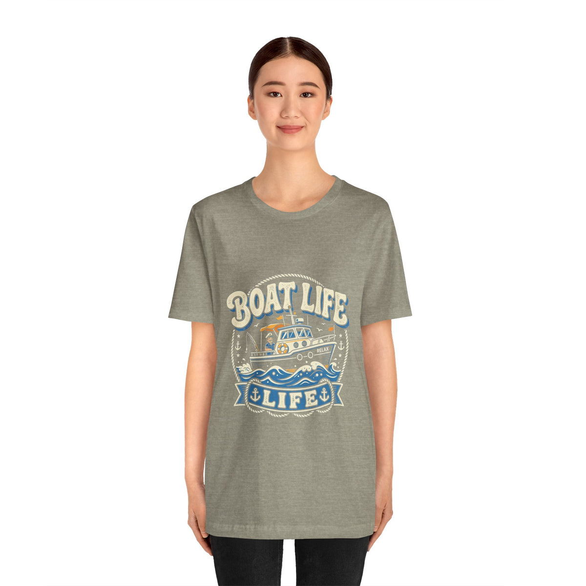 Boat Life T-Shirt — Vintage Nautical Crew Tee ("Boat Life")