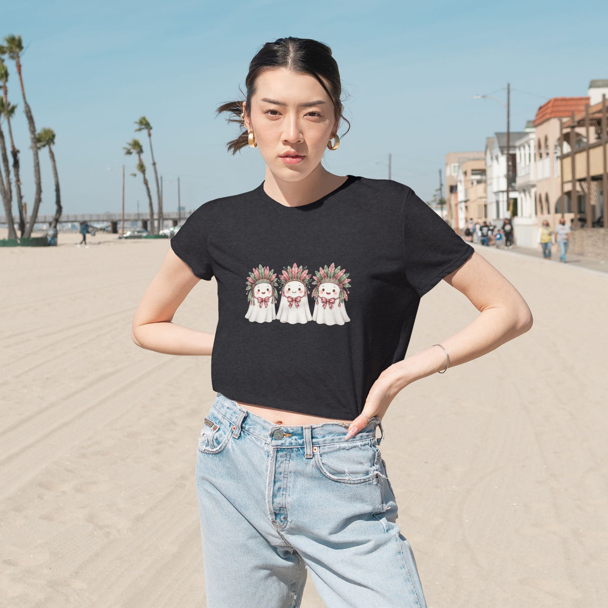 Ghost Trio Floral Cropped Tee