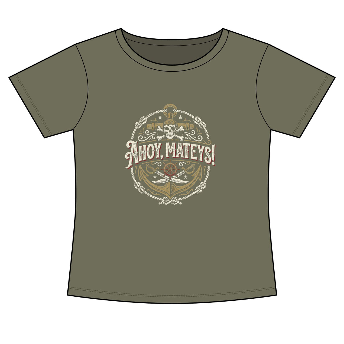 Ahoy Mateys! Women's Scoop Neck Pirate Tee