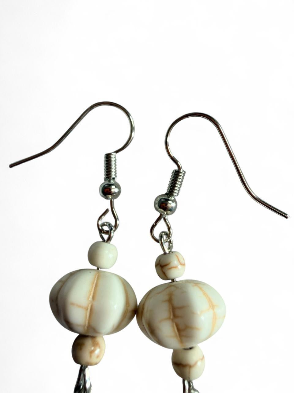 Boo-tiful Howlite Skull Earrings | Halloween Dangle Earrings | Boo-tiful Souls Collection