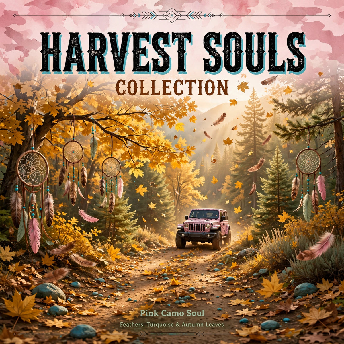 Harvest Souls - Fall Boho Feather & Turquoise Earrings | Handmade