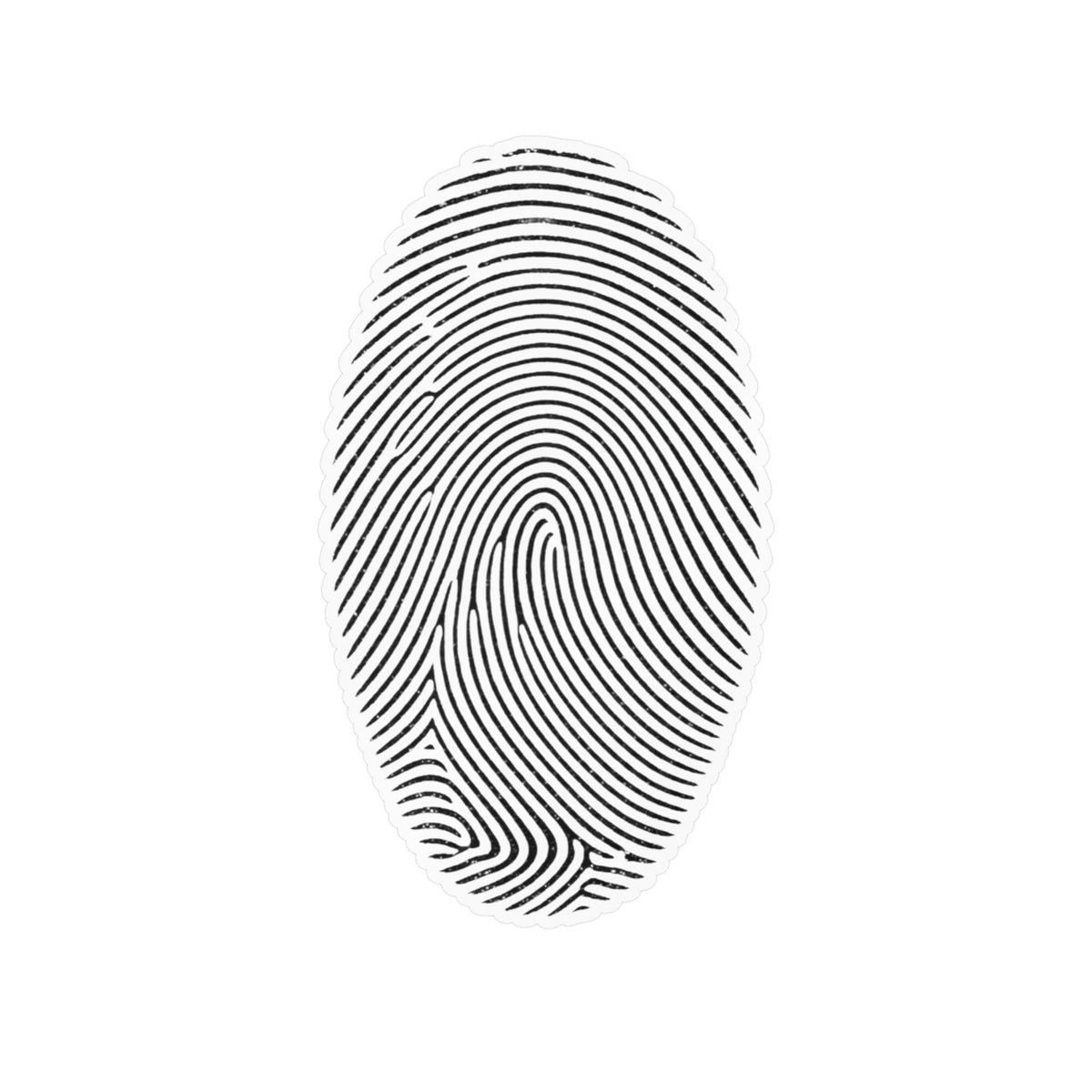 Fingerprint Kiss-Cut Vinyl Decal – Minimal White Fingerprint Sticker for Laptops, Water Bottles & Windows