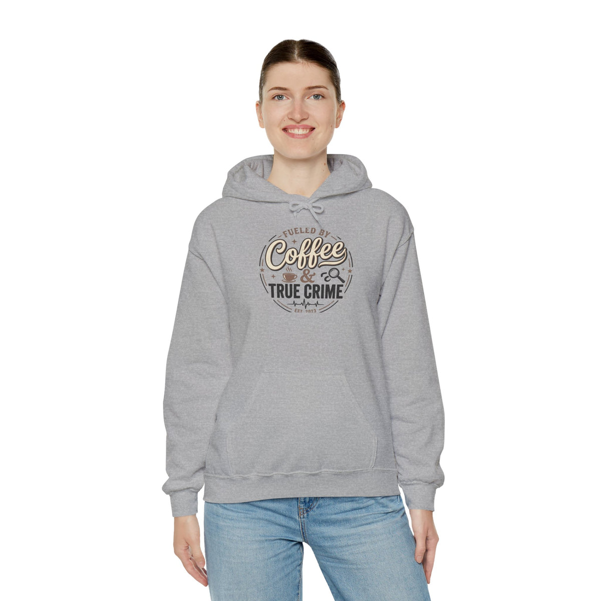 True Crime & Coffee Hoodie — 'Fueled by Coffee & True Crime' Pullover