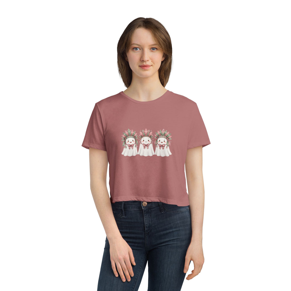 Ghost Trio Floral Cropped Tee