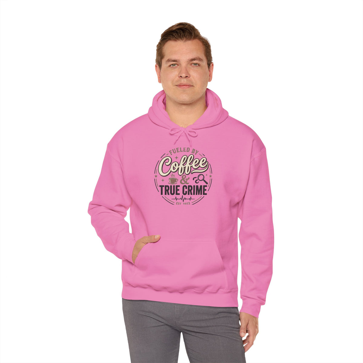 True Crime & Coffee Hoodie — 'Fueled by Coffee & True Crime' Pullover