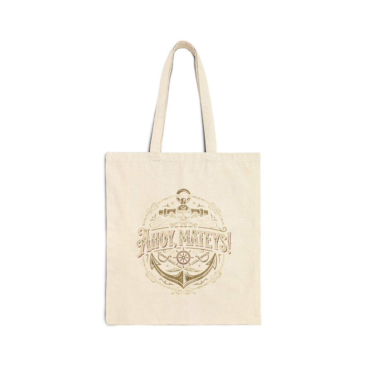 Vintage Anchor 'Ahoy Matey!' Cotton Canvas Tote Bag
