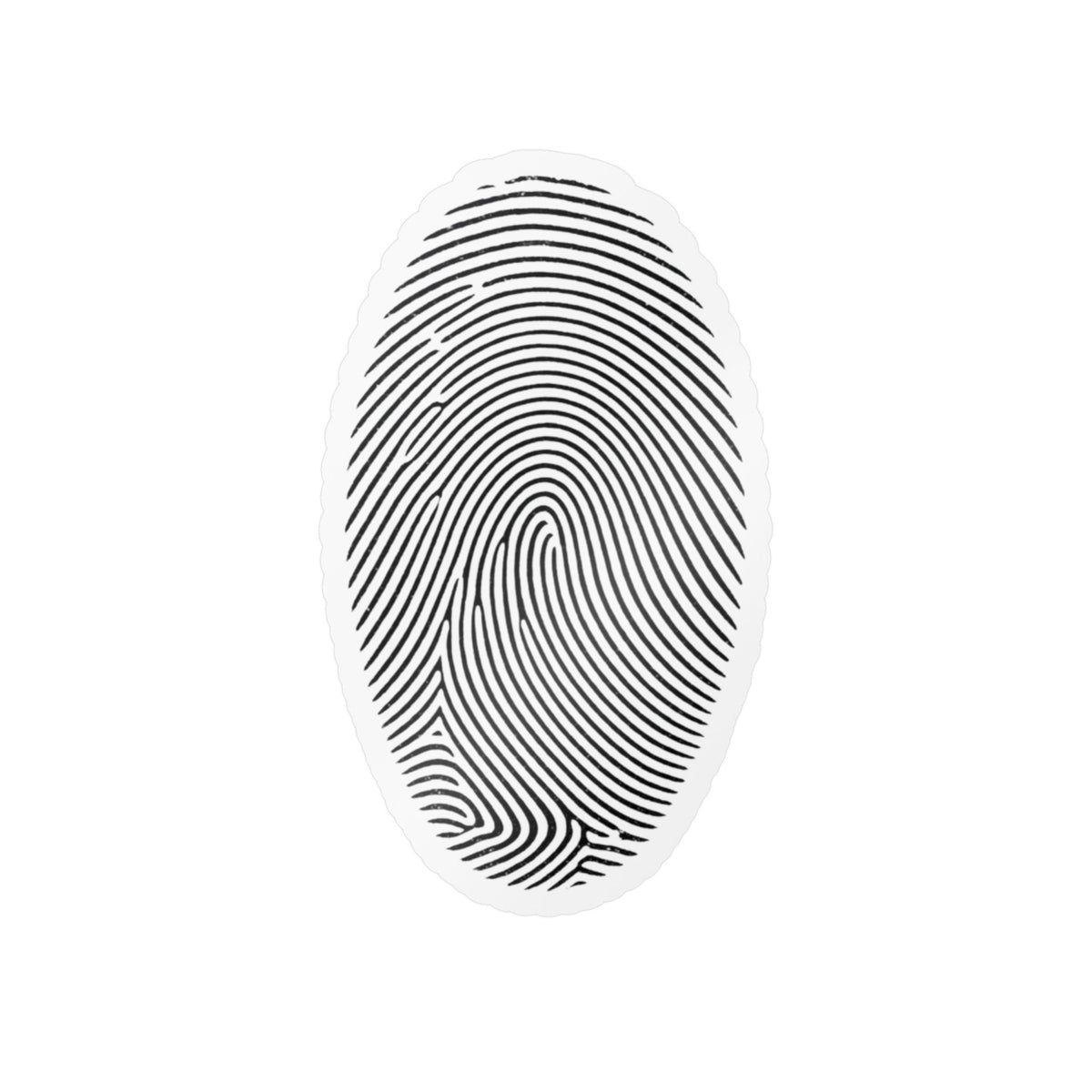 Fingerprint Kiss-Cut Vinyl Decal – Minimal White Fingerprint Sticker for Laptops, Water Bottles & Windows