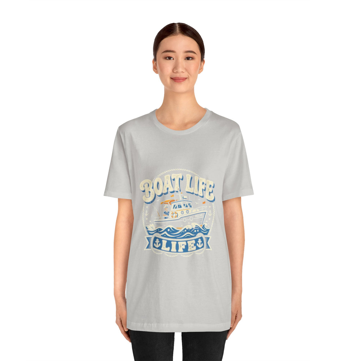 Boat Life T-Shirt — Vintage Nautical Crew Tee ("Boat Life")