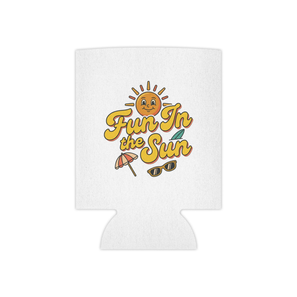 Can Cooler — "Fun in the Sun" Retro Sun Beach Drink Koozie