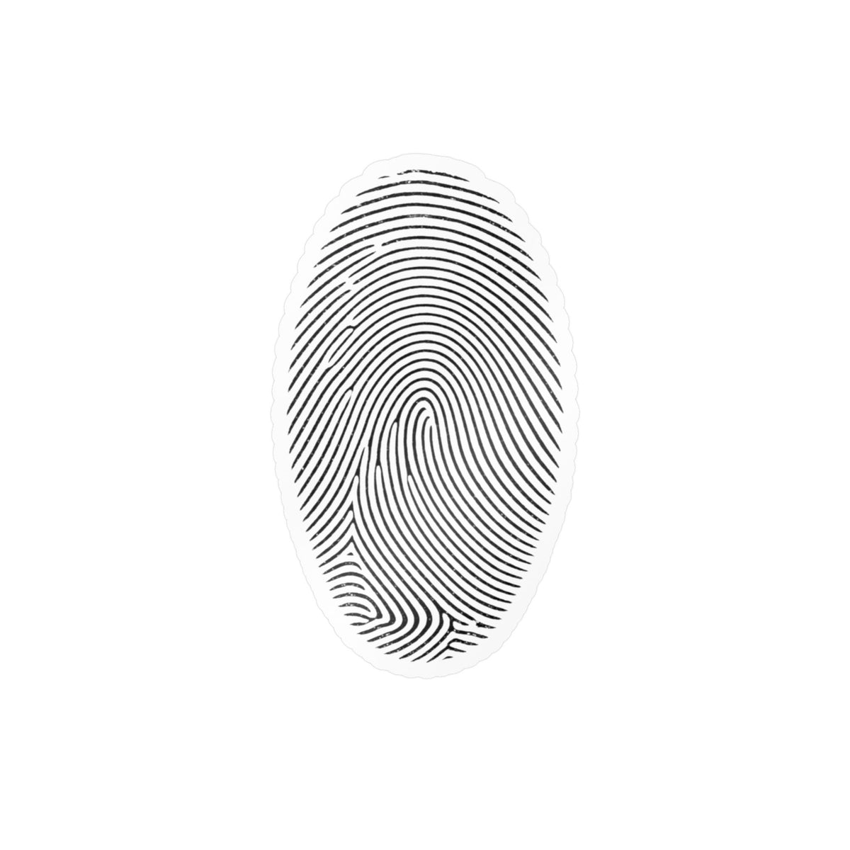 Fingerprint Kiss-Cut Vinyl Decal – Minimal White Fingerprint Sticker for Laptops, Water Bottles & Windows
