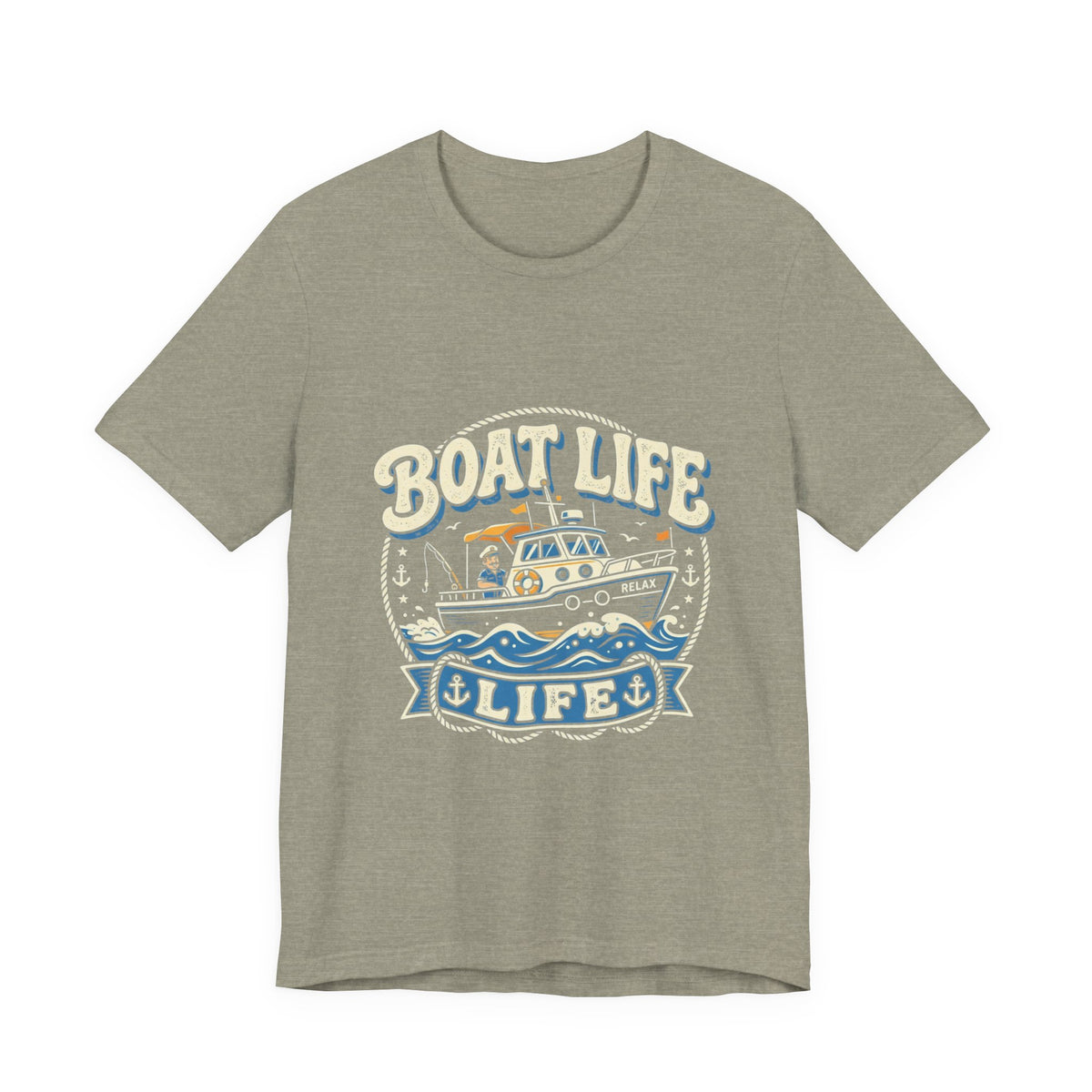 Boat Life T-Shirt — Vintage Nautical Crew Tee ("Boat Life")