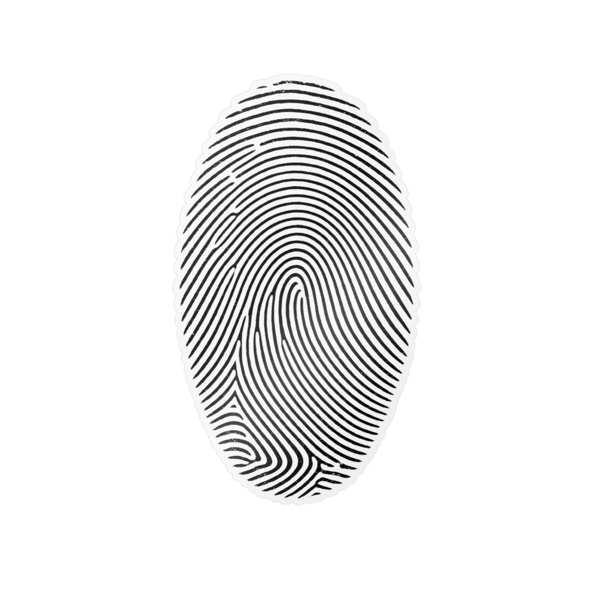 Fingerprint Kiss-Cut Vinyl Decal – Minimal White Fingerprint Sticker for Laptops, Water Bottles & Windows
