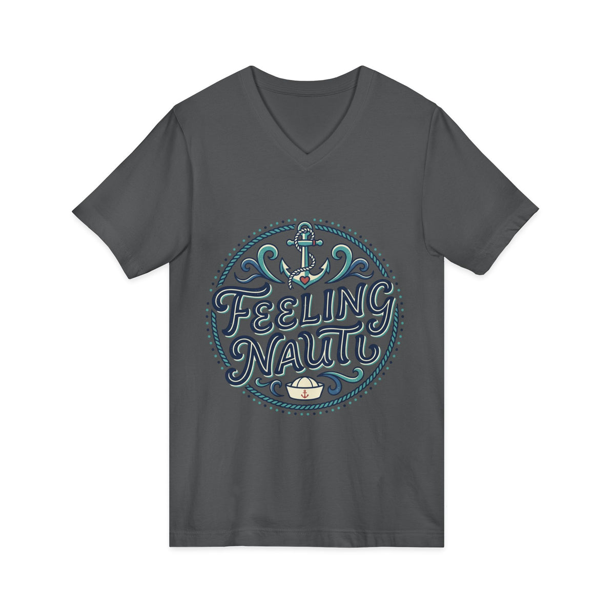 Feeling Nauti V‑Neck Tee — Nautical Anchor Shirt for Boat Lovers