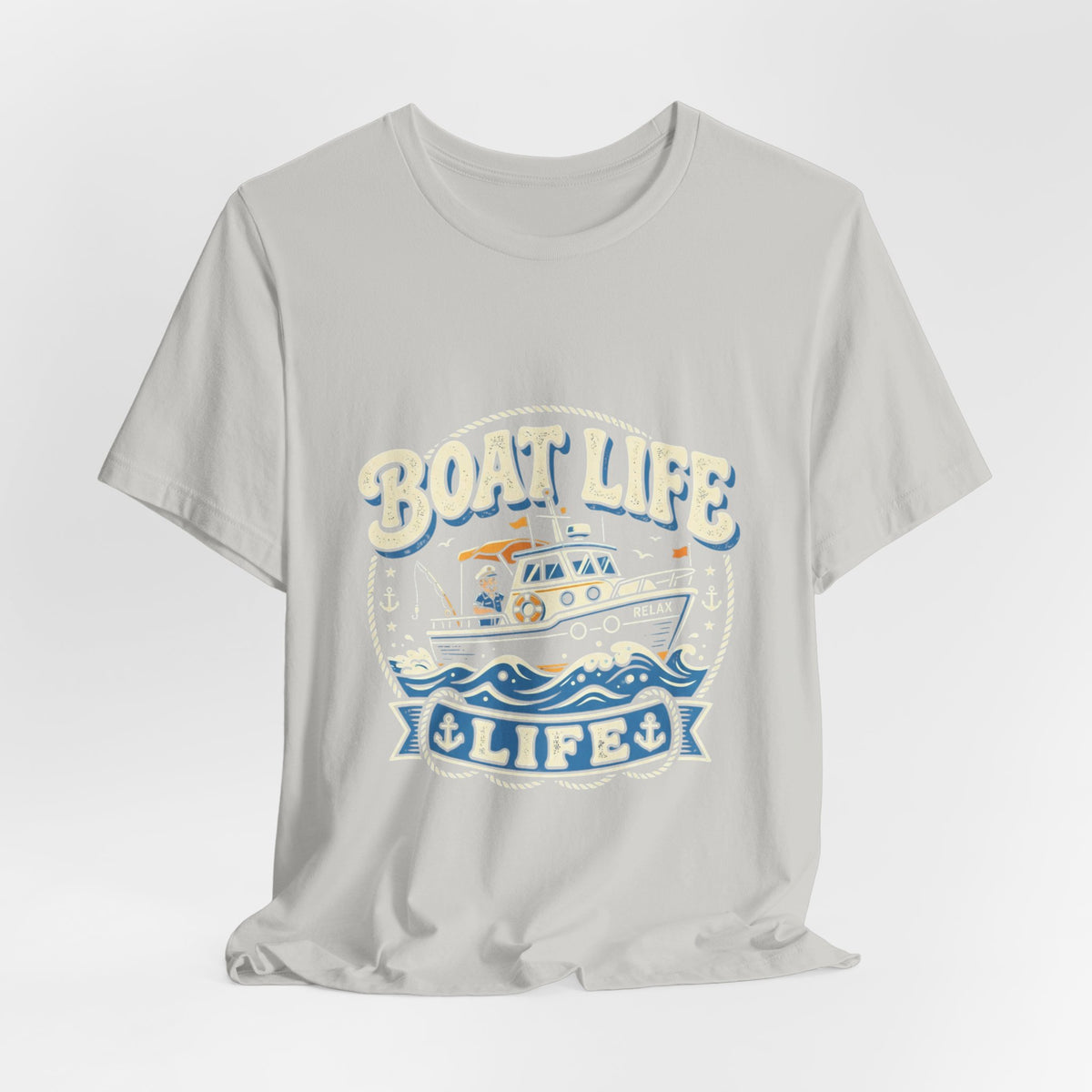 Boat Life T-Shirt — Vintage Nautical Crew Tee ("Boat Life")