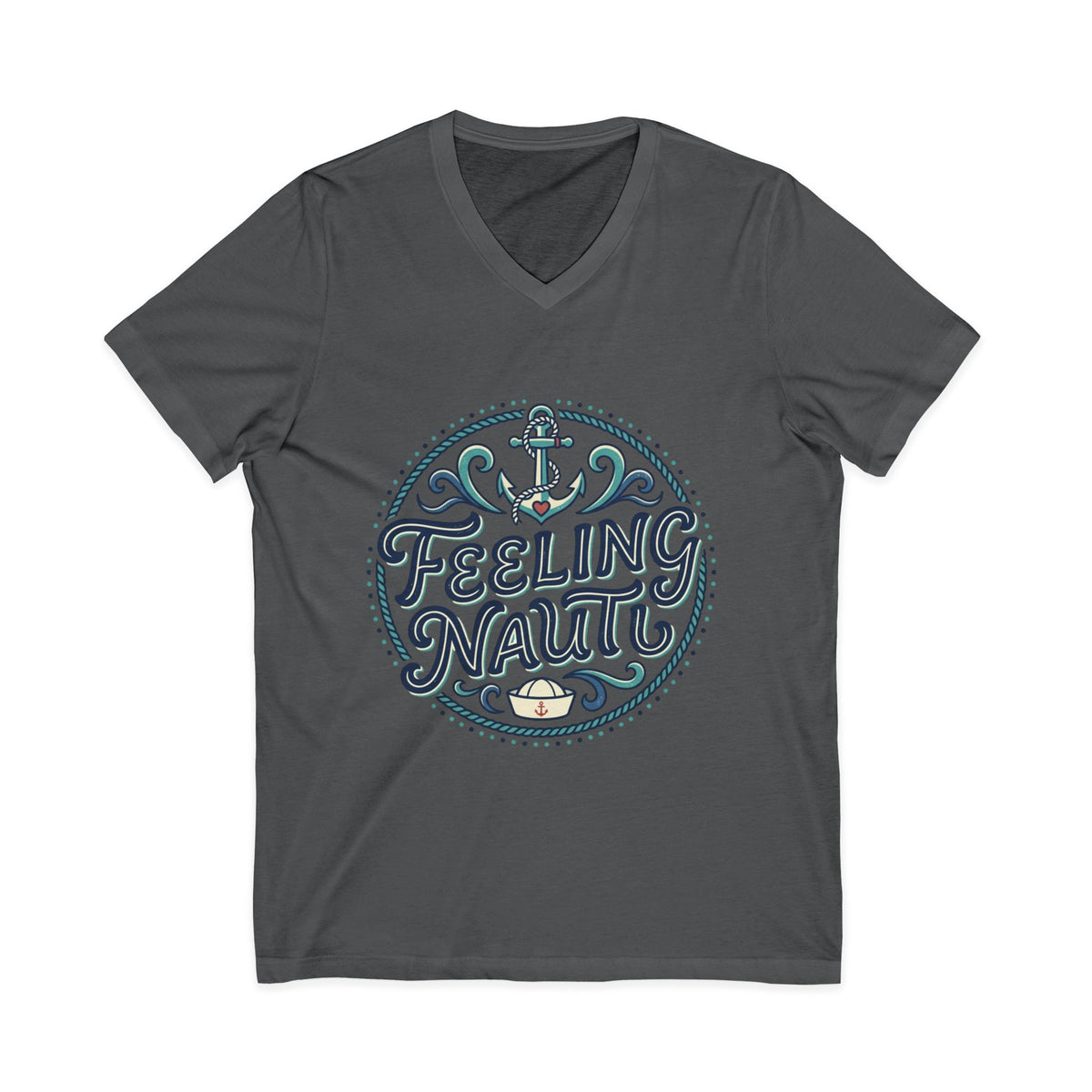 Feeling Nauti V‑Neck Tee — Nautical Anchor Shirt for Boat Lovers