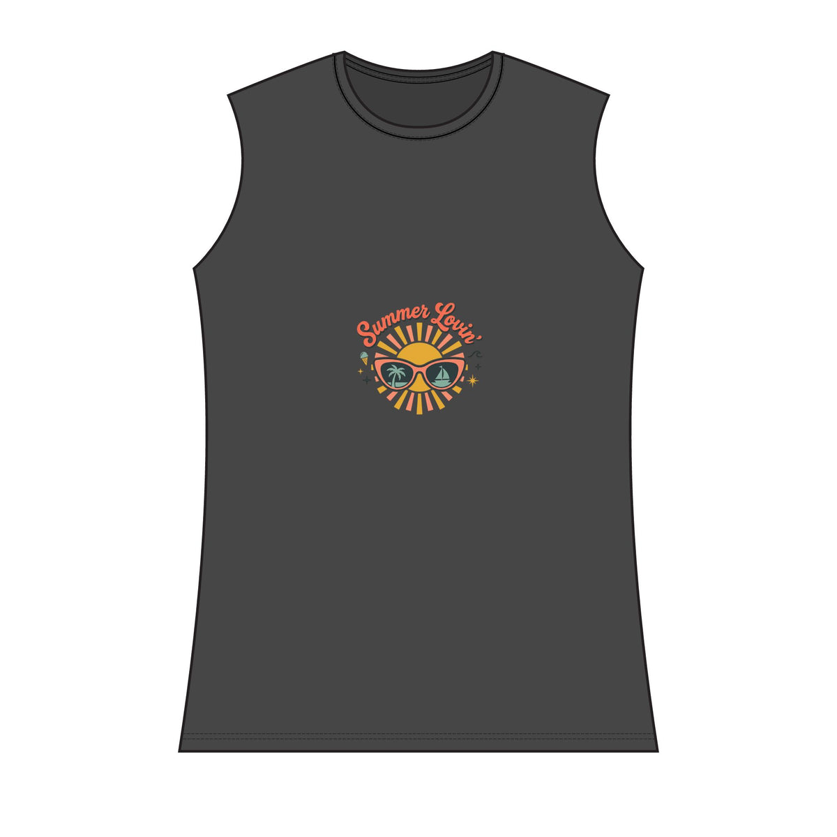 Summer Vibes Women's Tank Top — Retro Sunglasses Graphic