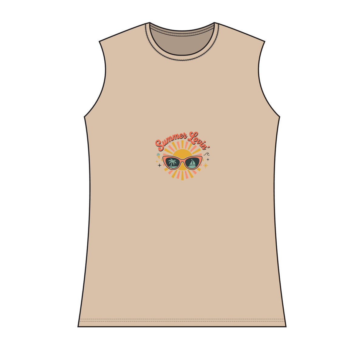 Summer Vibes Women's Tank Top — Retro Sunglasses Graphic