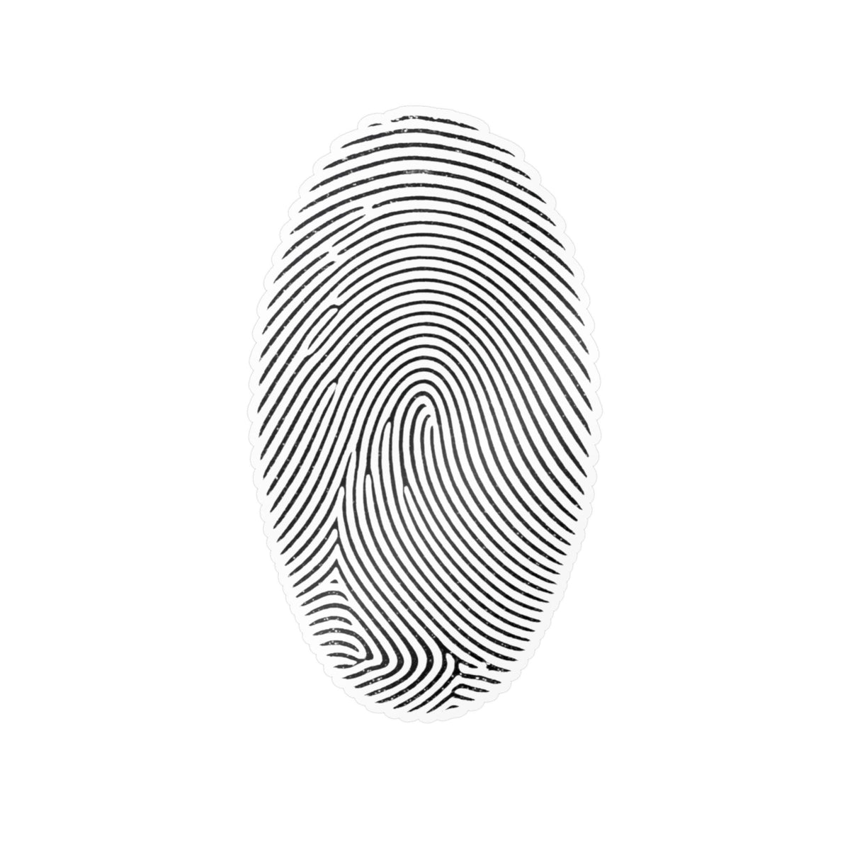 Fingerprint Kiss-Cut Vinyl Decal – Minimal White Fingerprint Sticker for Laptops, Water Bottles & Windows