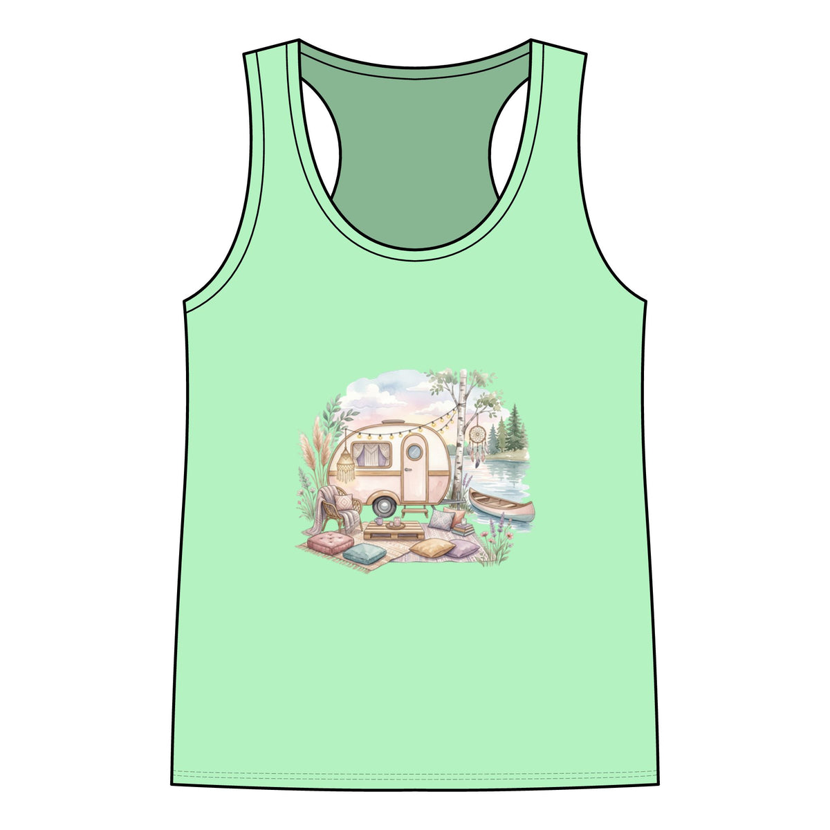 Vintage Camper Tank Top — Retro RV Camping Tee for Outdoorsy Women