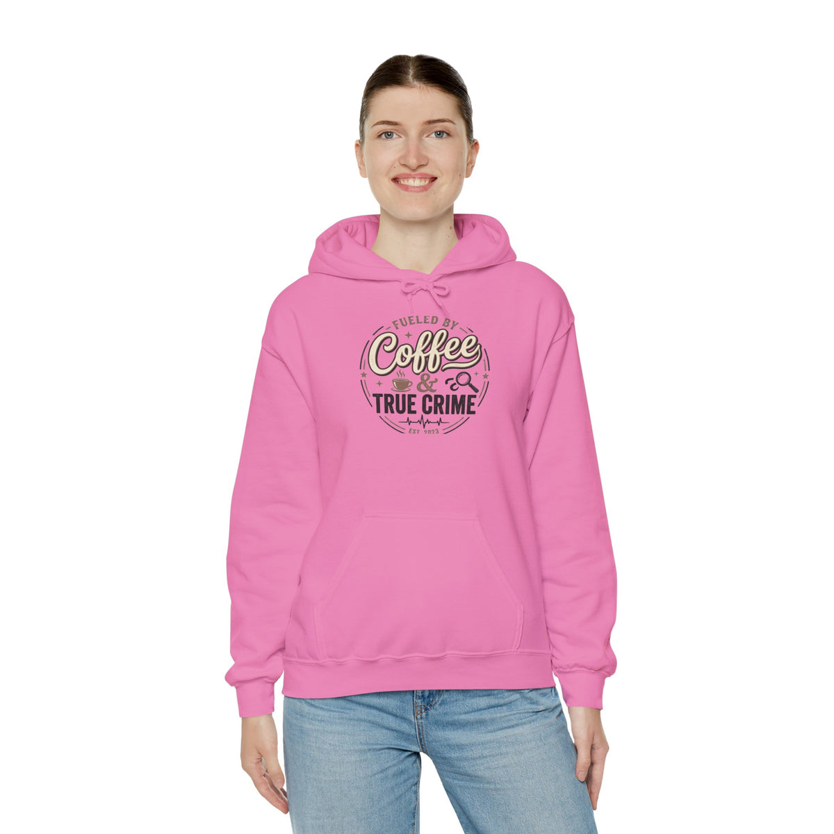 True Crime & Coffee Hoodie — 'Fueled by Coffee & True Crime' Pullover