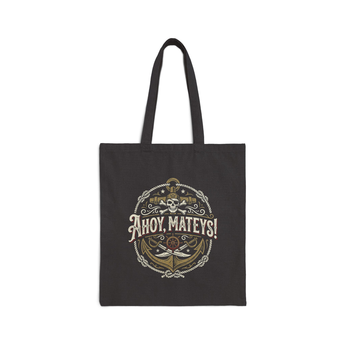 Vintage Anchor 'Ahoy Matey!' Cotton Canvas Tote Bag