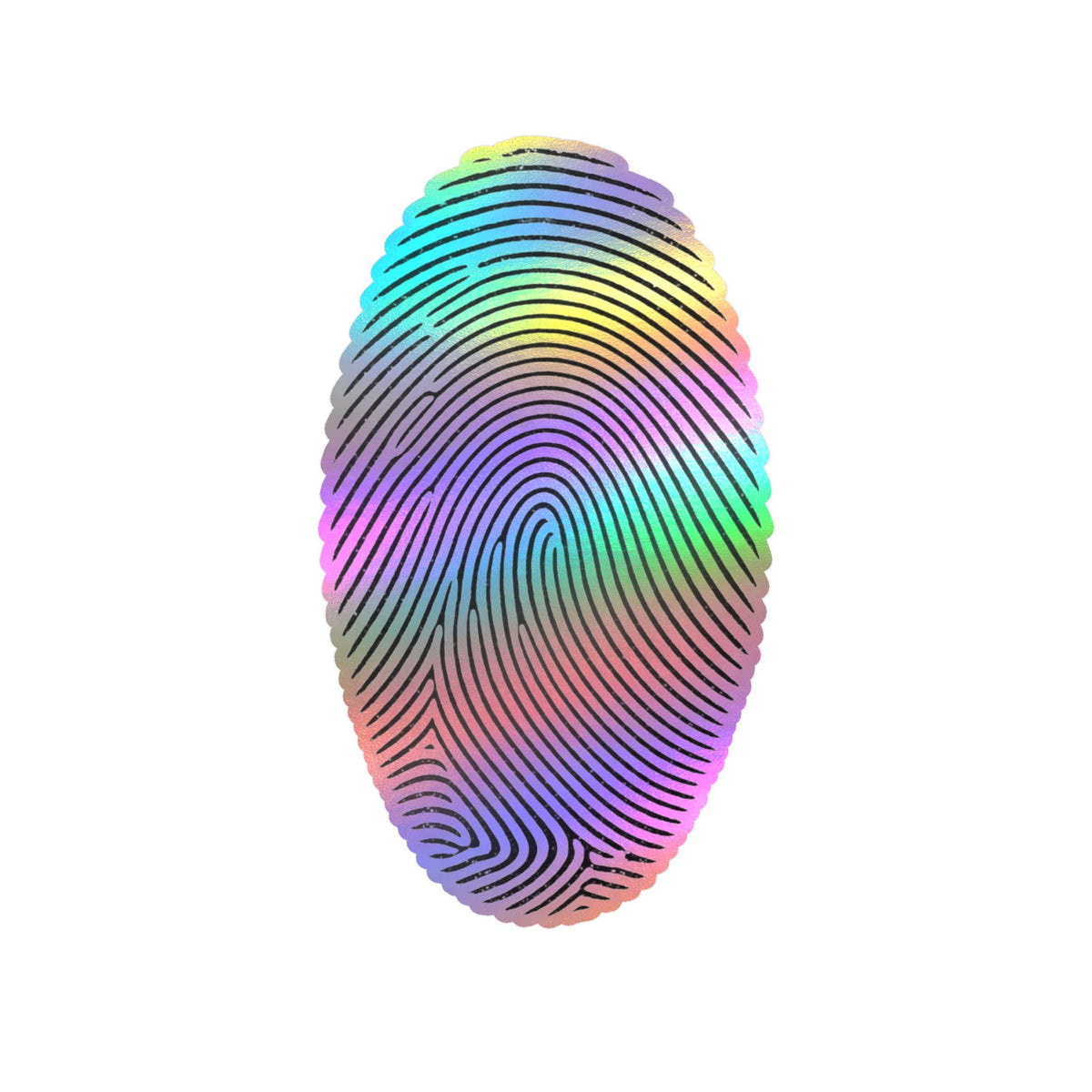 Fingerprint Kiss-Cut Vinyl Decal – Minimal White Fingerprint Sticker for Laptops, Water Bottles & Windows