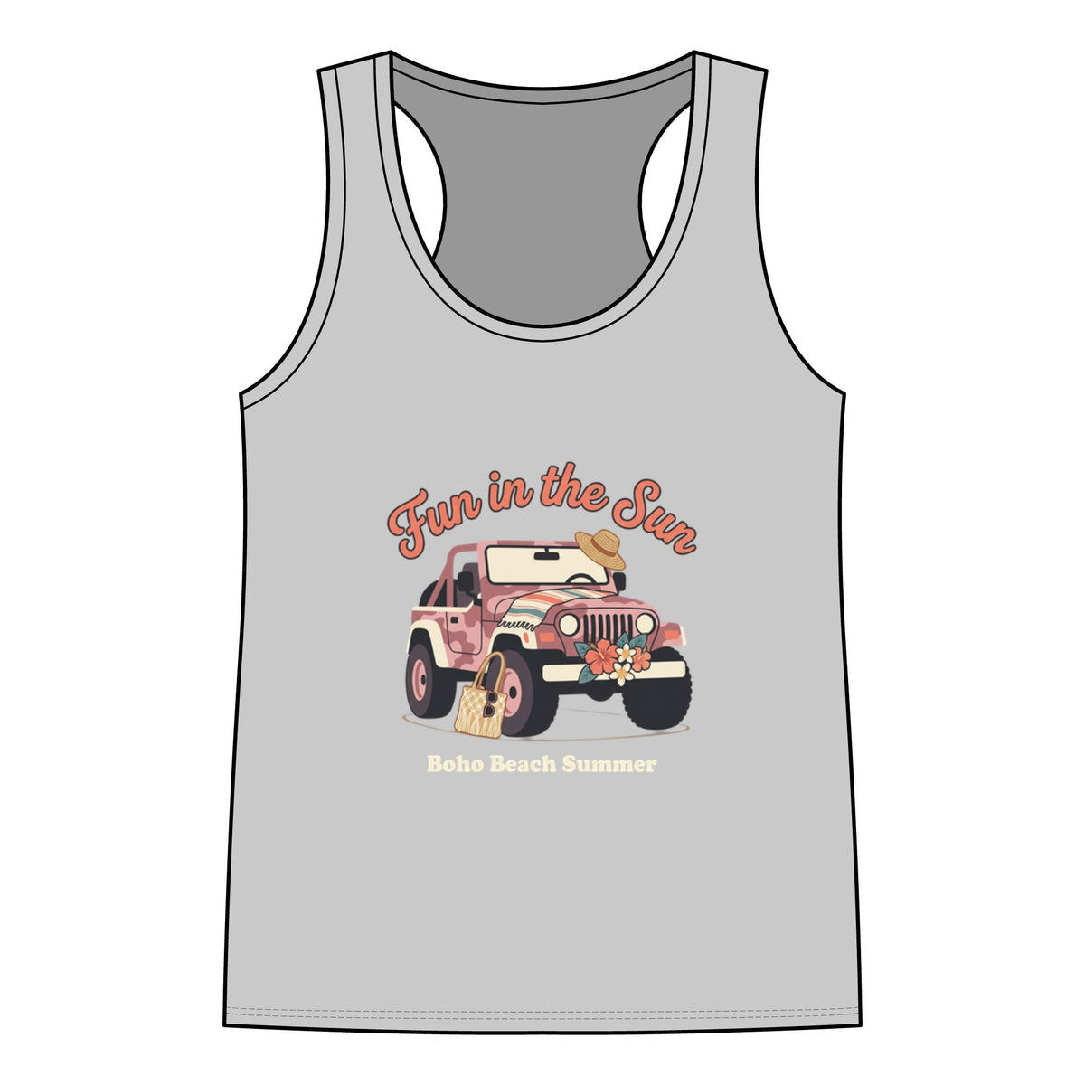 Fun in the Sun Jeep Tank Top — Women's Summer Beach Racerback