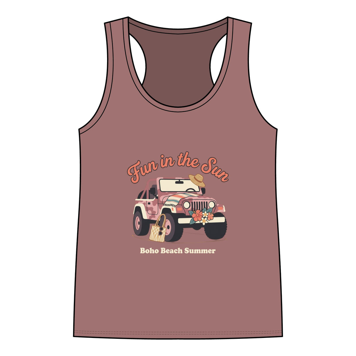 Fun in the Sun Jeep Tank Top — Women's Summer Beach Racerback