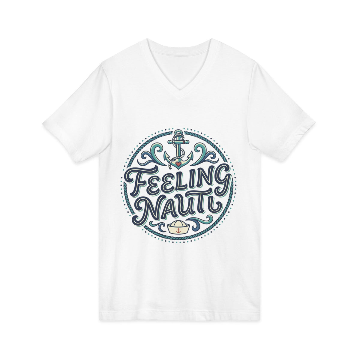 Feeling Nauti V‑Neck Tee — Nautical Anchor Shirt for Boat Lovers