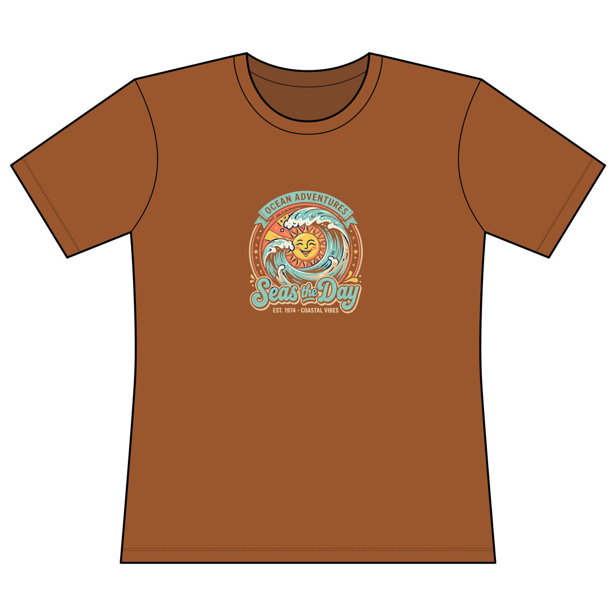 Women’s Fitted Concert Tee — Sunrise Seashells Graphic