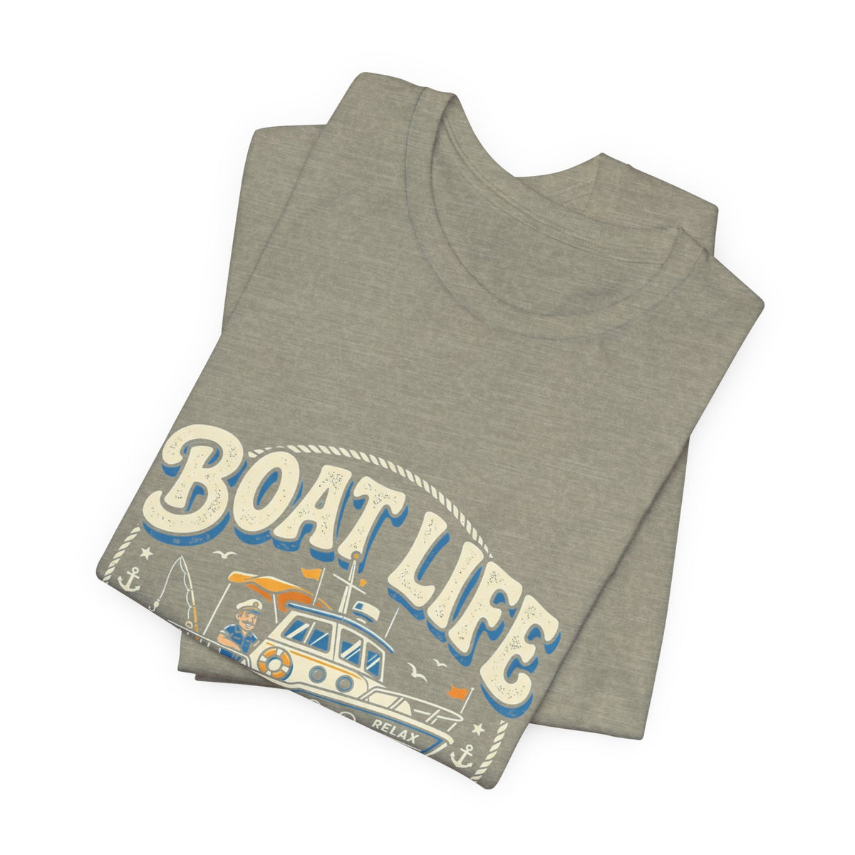 Boat Life T-Shirt — Vintage Nautical Crew Tee ("Boat Life")
