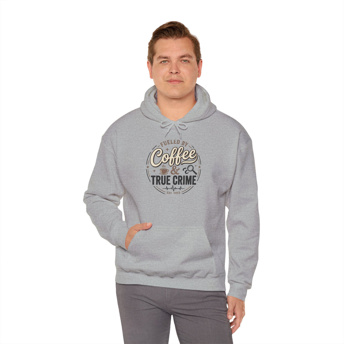 True Crime & Coffee Hoodie — 'Fueled by Coffee & True Crime' Pullover