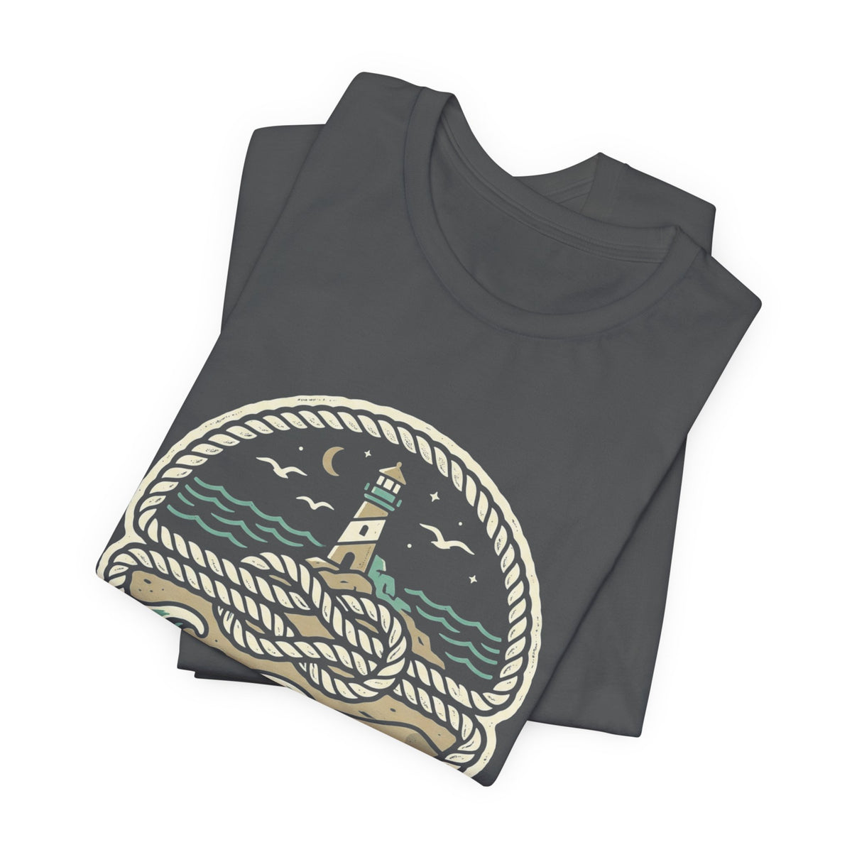 Knot Shore lighthouse rope waves T-Shirt | Coastal graphic tee