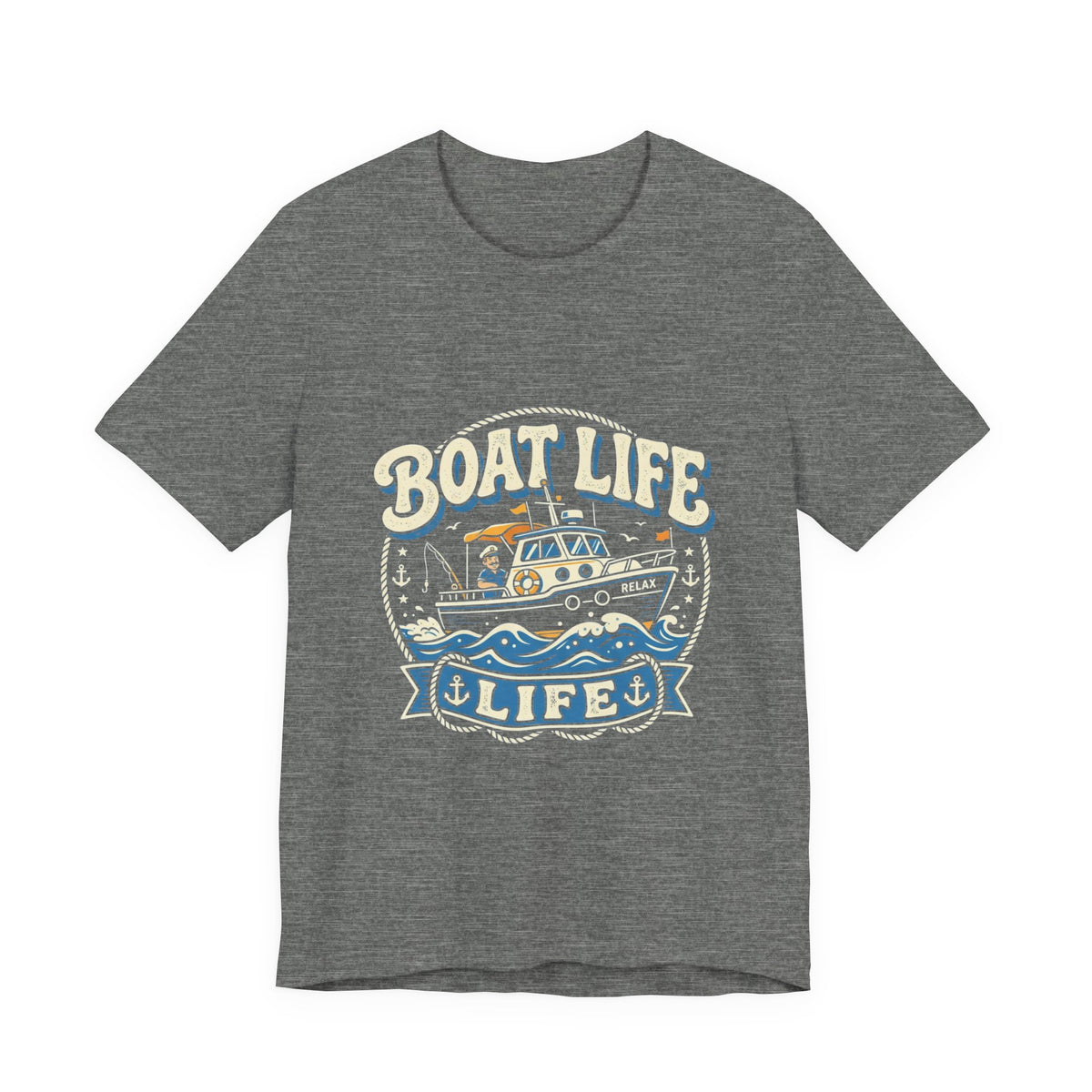 Boat Life T-Shirt — Vintage Nautical Crew Tee ("Boat Life")