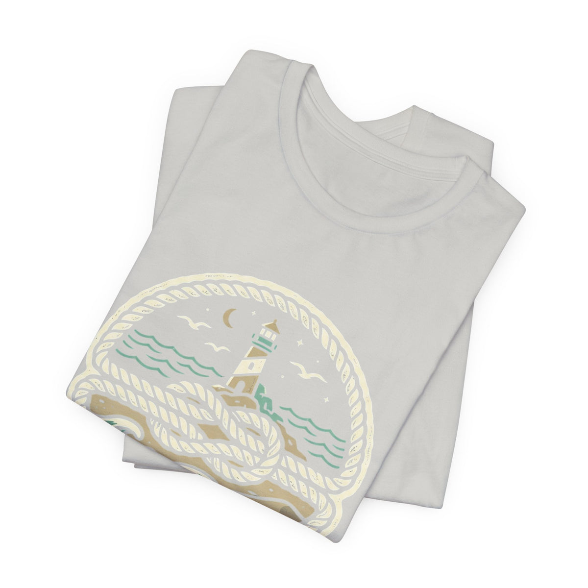 Knot Shore lighthouse rope waves T-Shirt | Coastal graphic tee