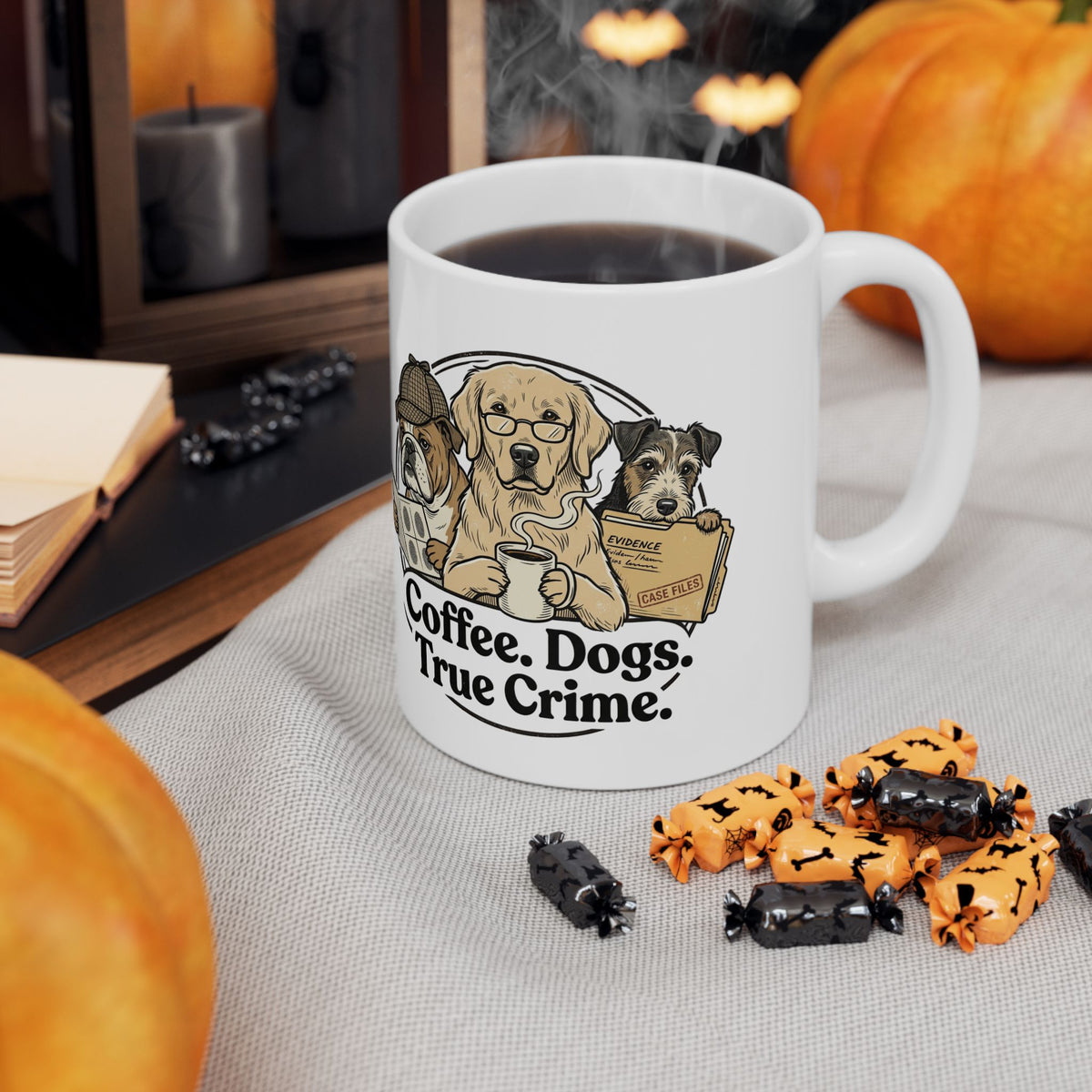 Bulldog Coffee Mug – 'Coffee: A True Detective' Ceramic Mug (11oz, 15oz)
