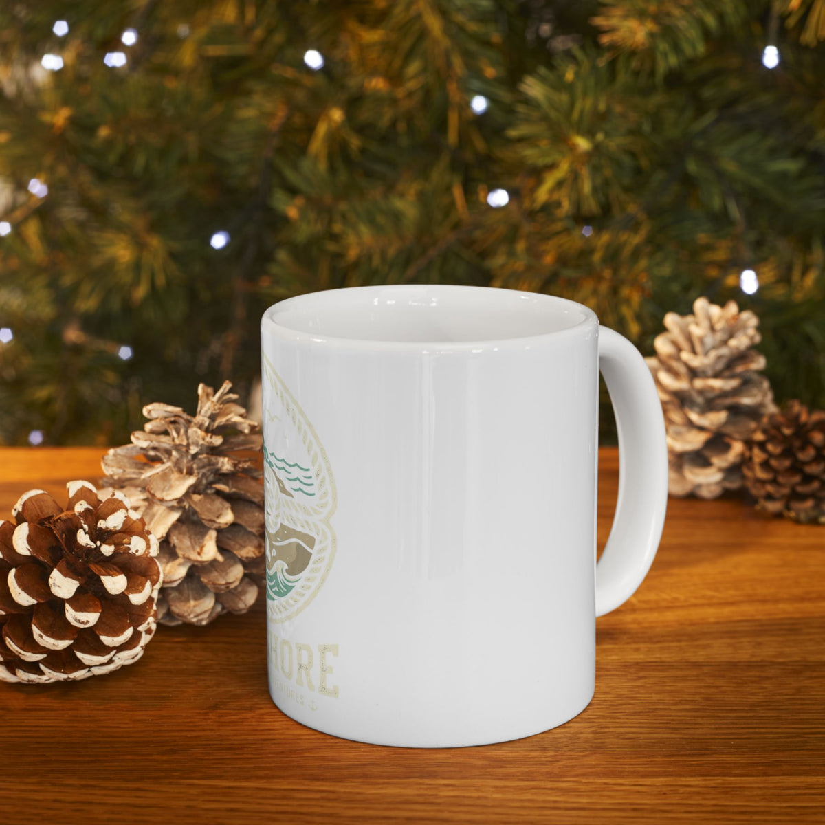 Nautical 'Knot Shore' Lighthouse Ceramic Mug — Coastal Coffee Cup (11oz/15oz)