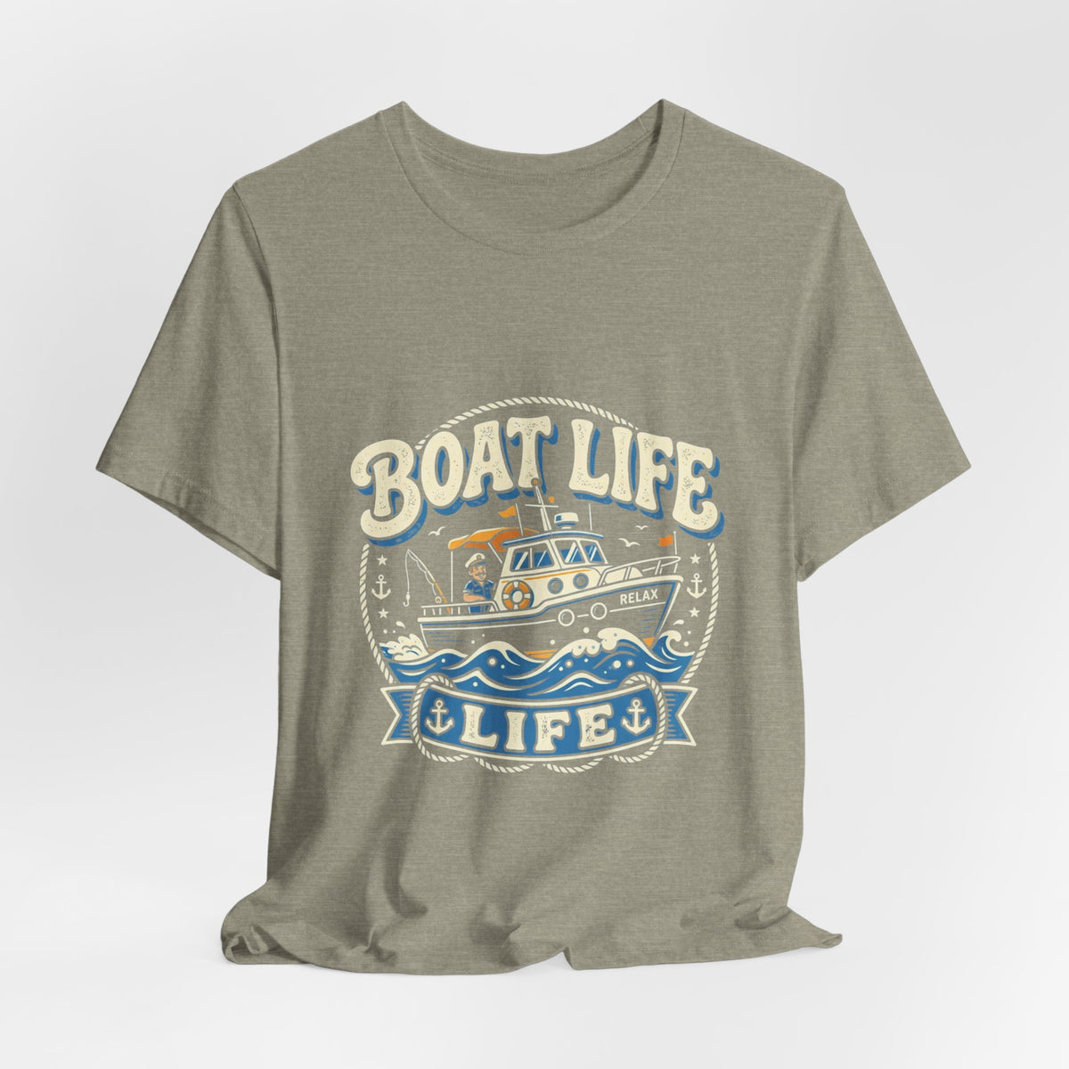 Boat Life T-Shirt — Vintage Nautical Crew Tee ("Boat Life")