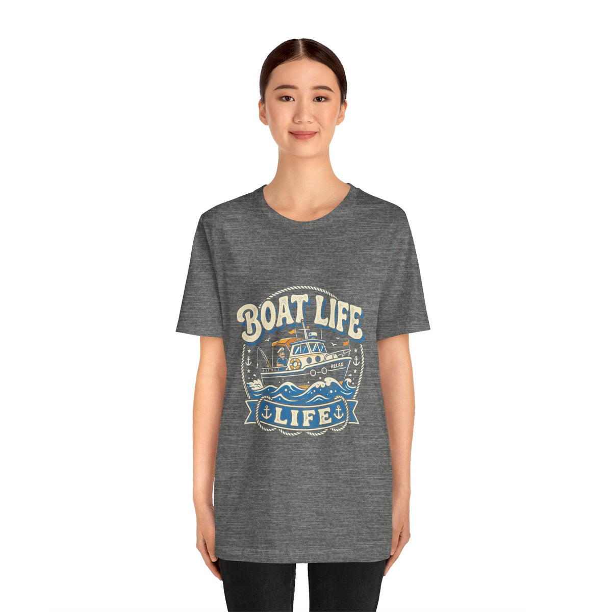 Boat Life T-Shirt — Vintage Nautical Crew Tee ("Boat Life")