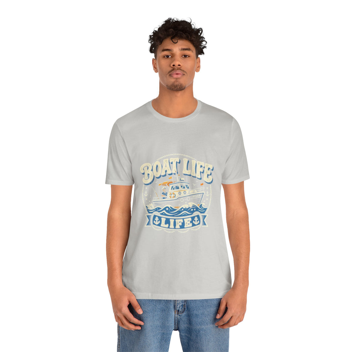 Boat Life T-Shirt — Vintage Nautical Crew Tee ("Boat Life")