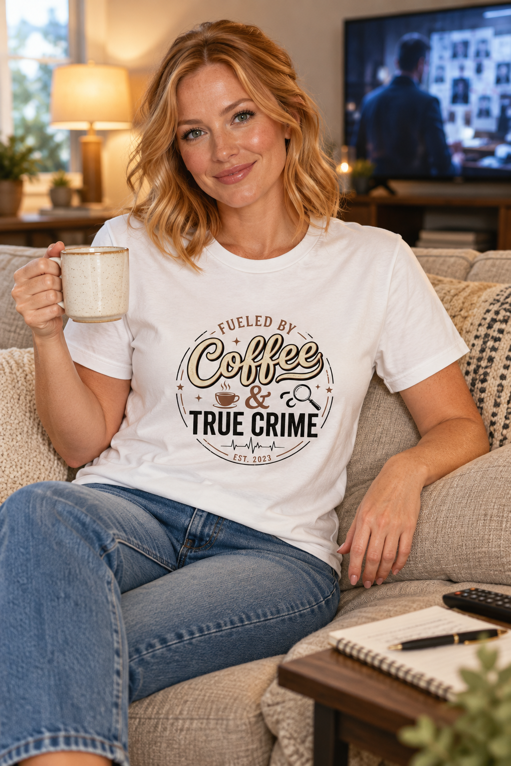 Coffee & True Crime Tee — Funny True Crime Shirt for Fans