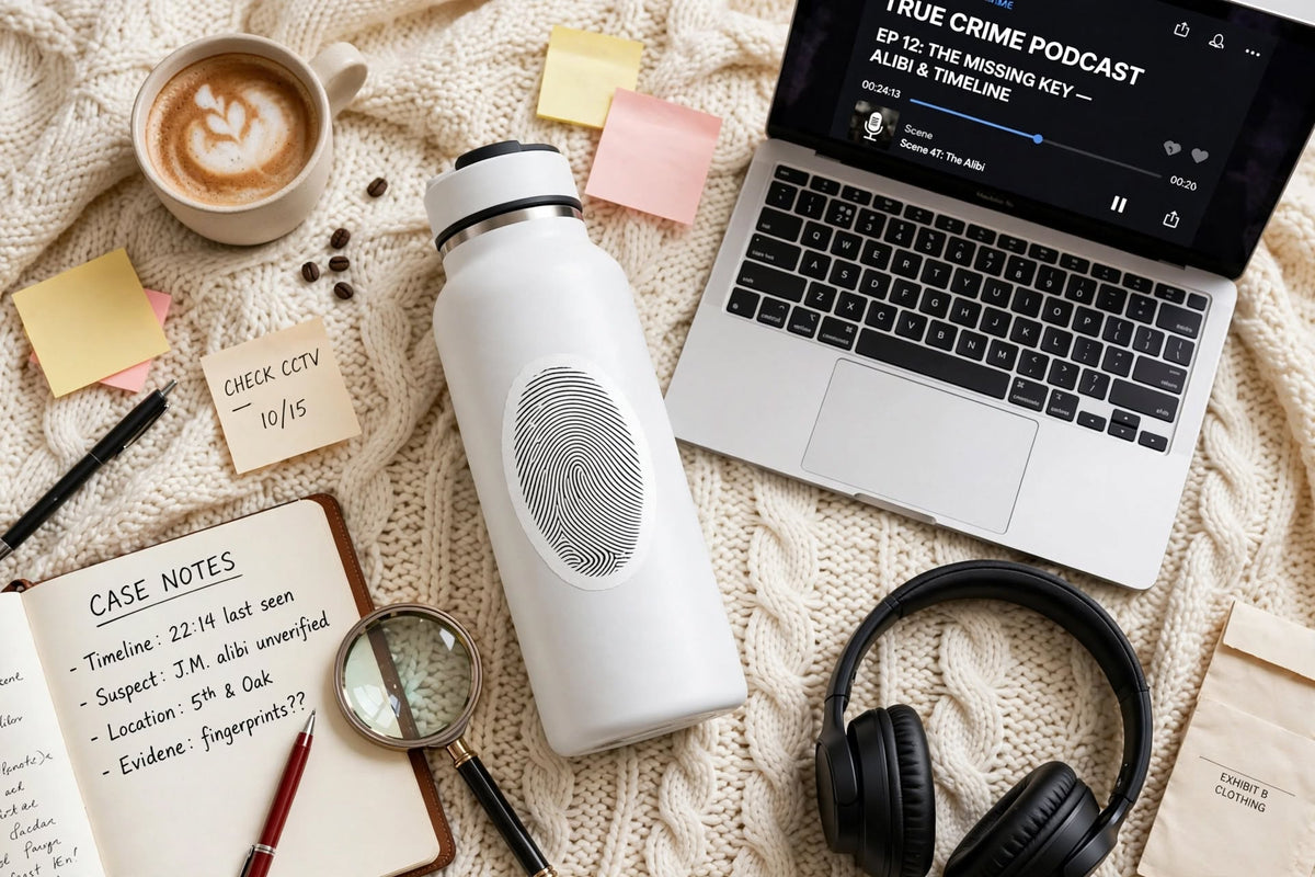 Fingerprint Kiss-Cut Vinyl Decal – Minimal White Fingerprint Sticker for Laptops, Water Bottles & Windows