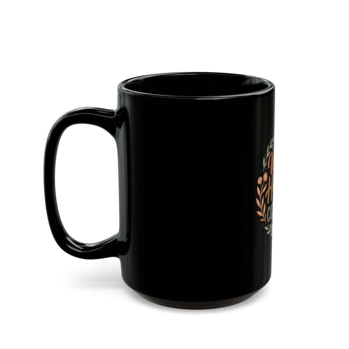 Wild Heart Cozy Soul Black Mug — Inspirational Floral Coffee Cup (11oz & 15oz)