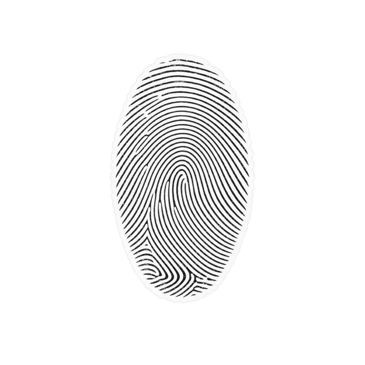 Fingerprint Kiss-Cut Vinyl Decal – Minimal White Fingerprint Sticker for Laptops, Water Bottles & Windows