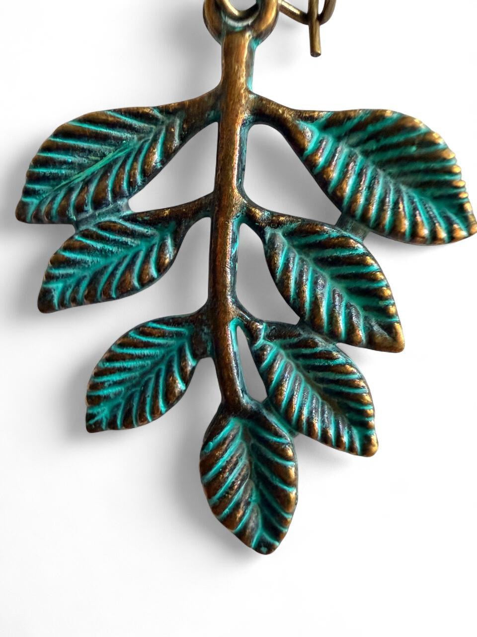 Harvest Souls – Patina Leaf Branch Earrings