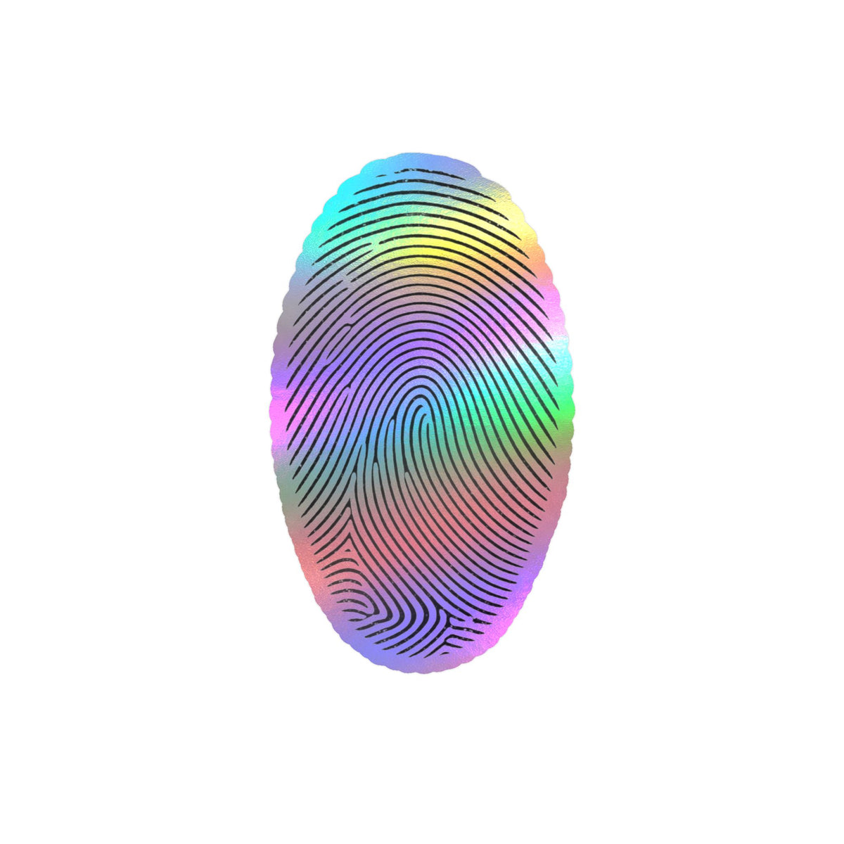 Fingerprint Kiss-Cut Vinyl Decal – Minimal White Fingerprint Sticker for Laptops, Water Bottles & Windows
