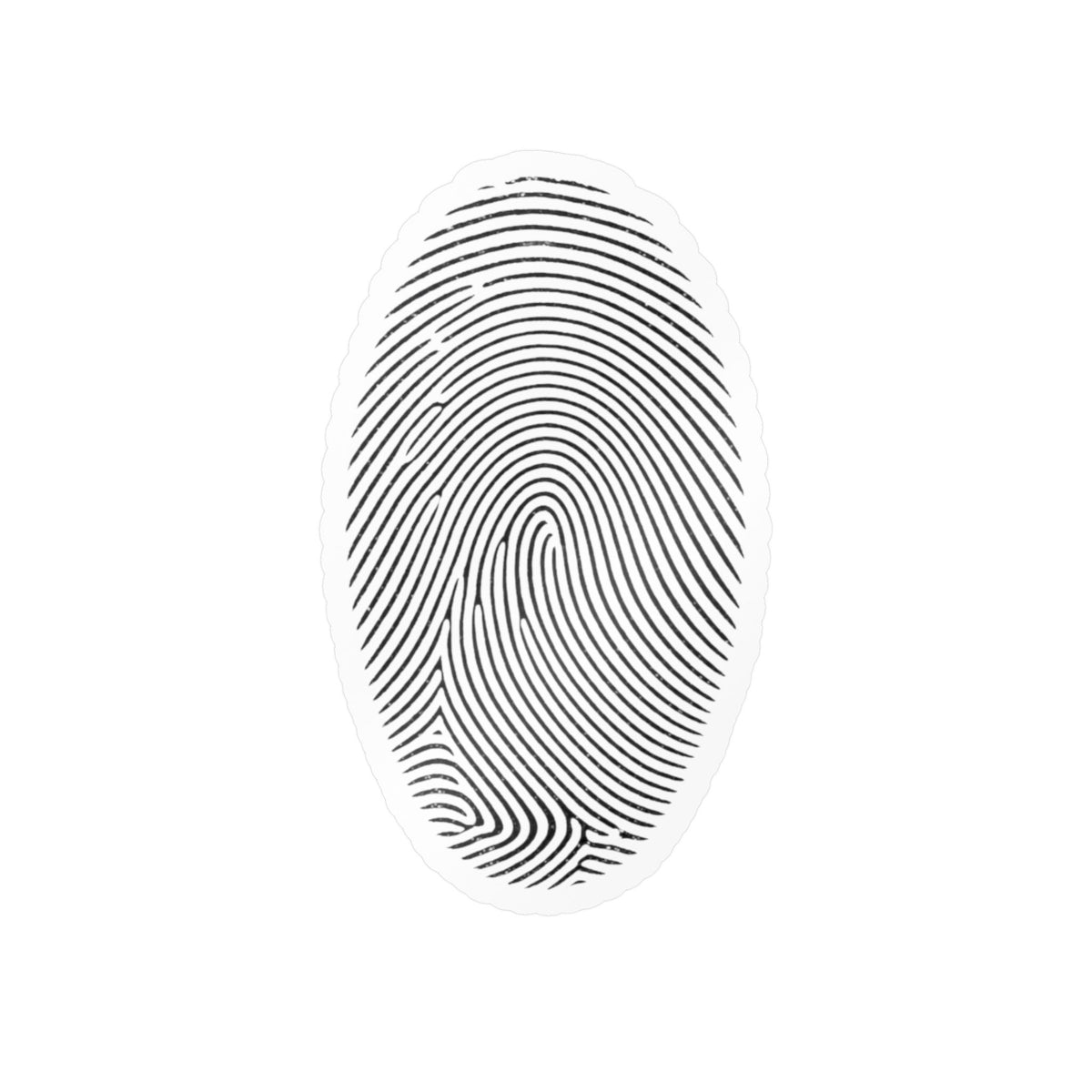 Fingerprint Kiss-Cut Vinyl Decal – Minimal White Fingerprint Sticker for Laptops, Water Bottles & Windows