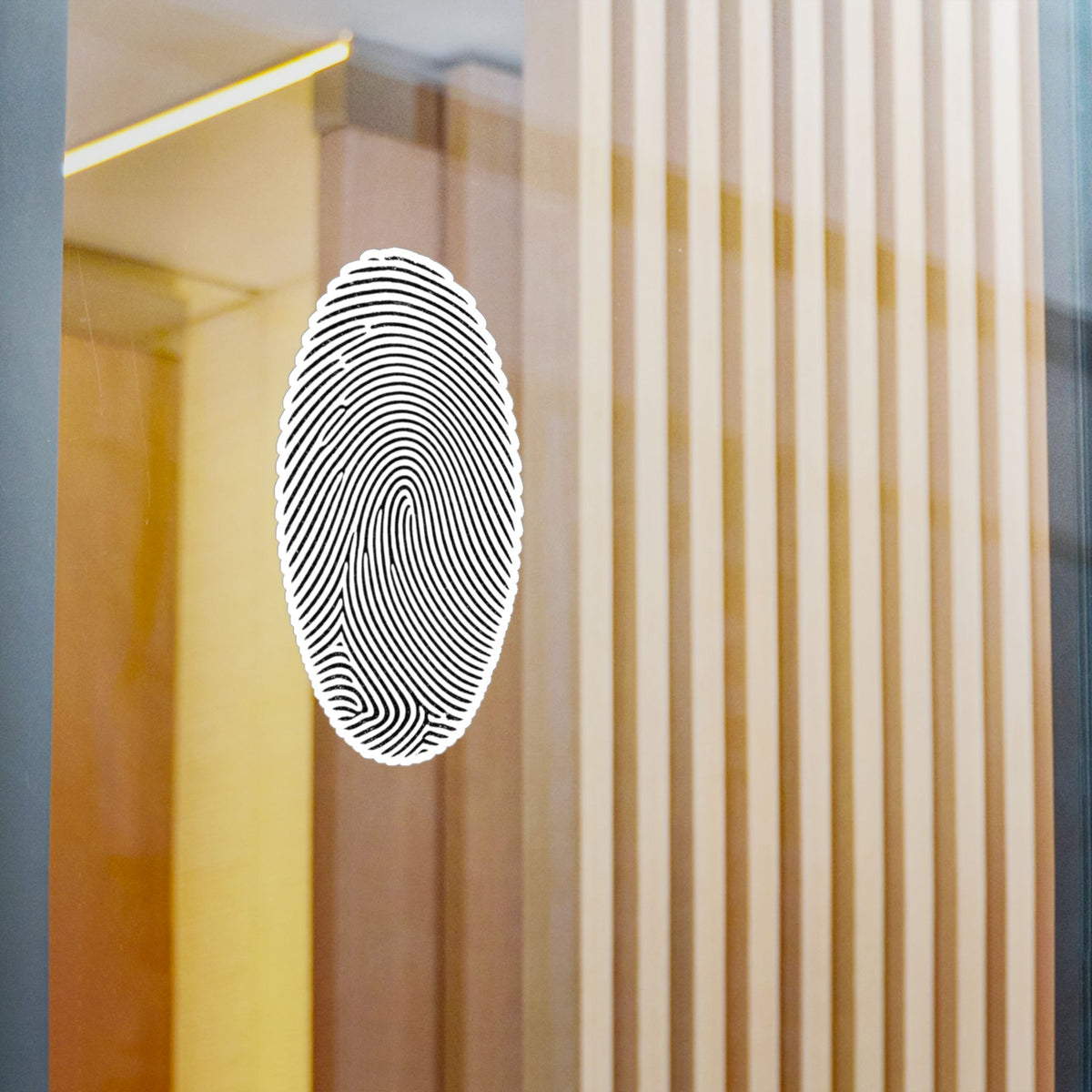 Fingerprint Kiss-Cut Vinyl Decal – Minimal White Fingerprint Sticker for Laptops, Water Bottles & Windows