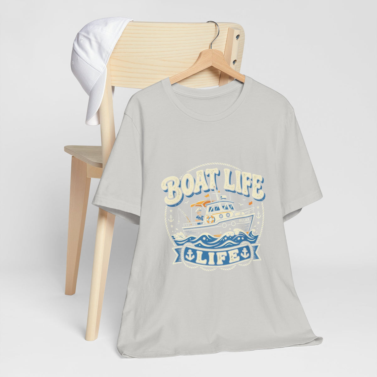 Boat Life T-Shirt — Vintage Nautical Crew Tee ("Boat Life")