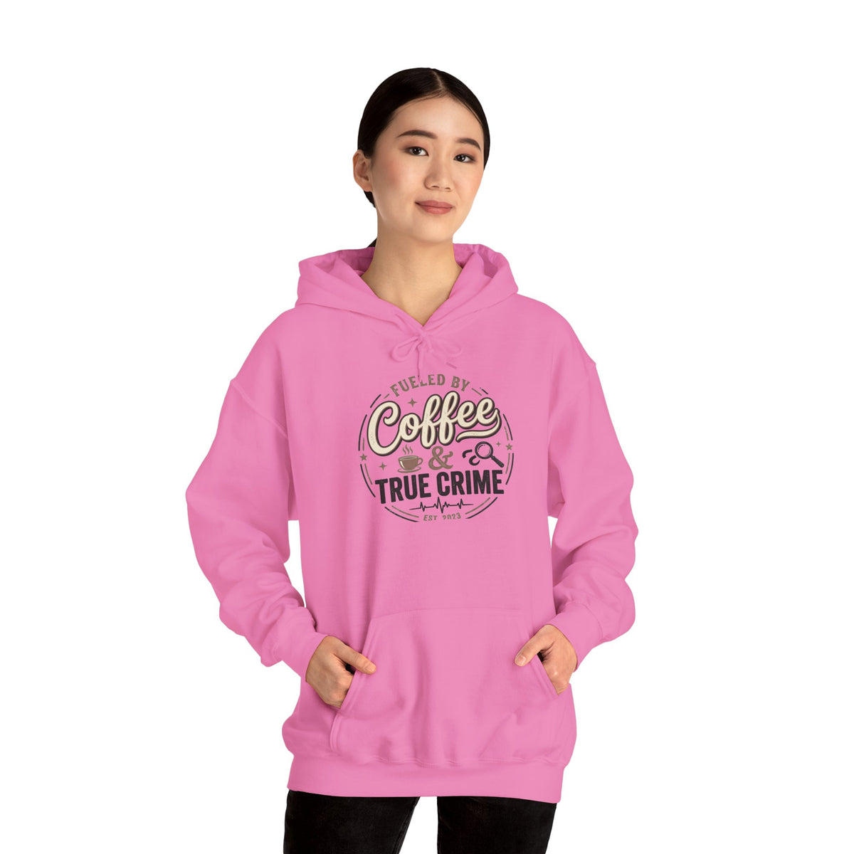 True Crime & Coffee Hoodie — 'Fueled by Coffee & True Crime' Pullover